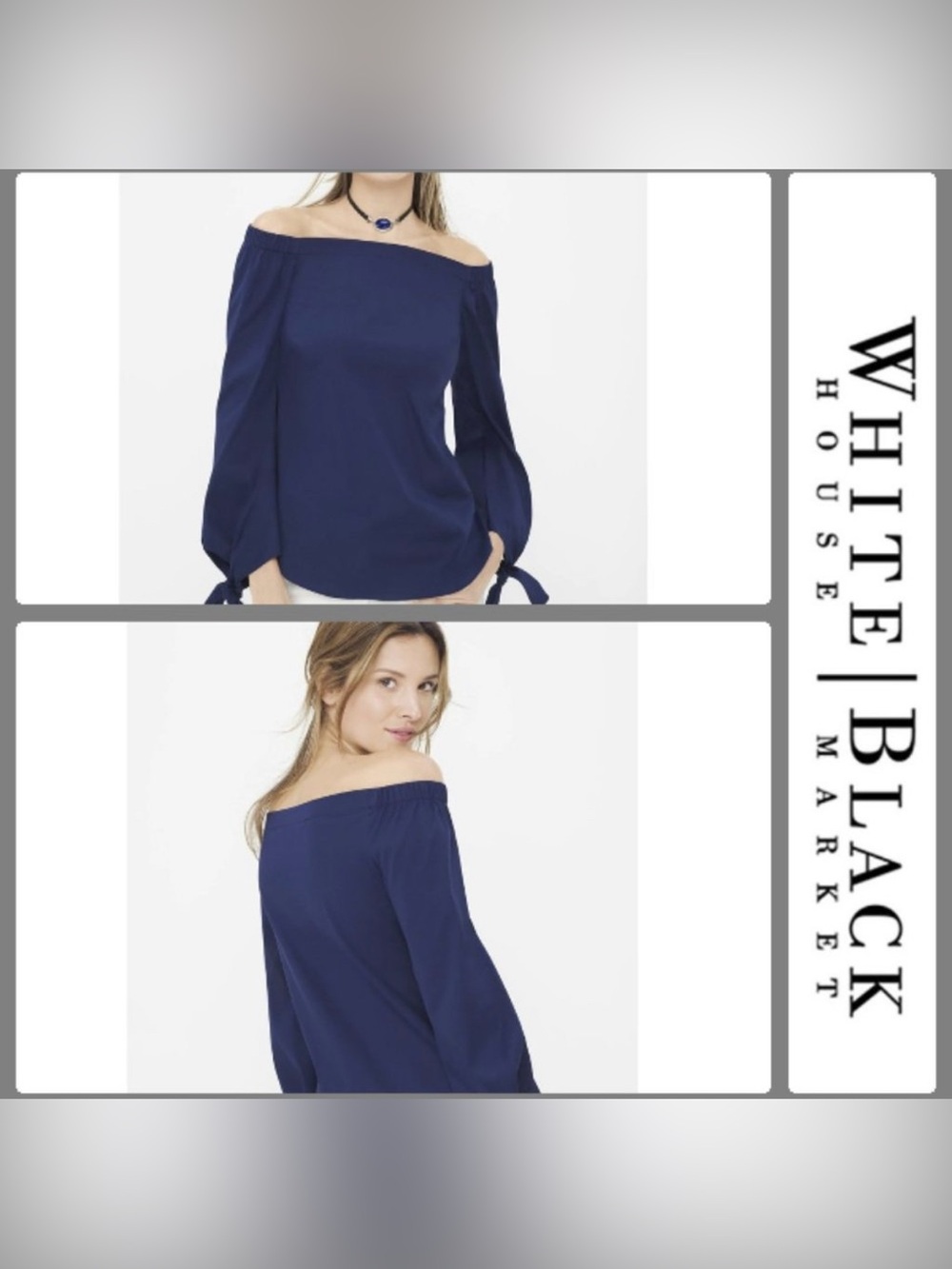 WHBM denim off the shoulders shirt